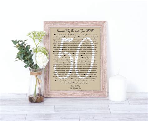 Personalized 50th Birthday T For Mom 50 Reasons I Love You Etsy