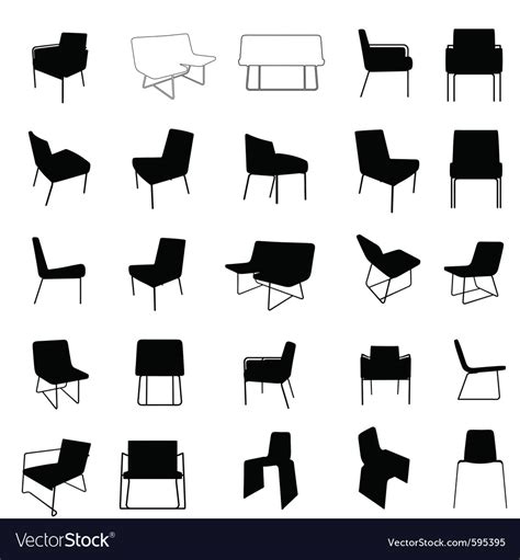 Modern Furniture Silhouette Royalty Free Vector Image