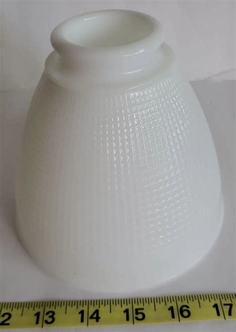 Vintage White Milk Glass Waffle Diffuser Torchiere Light Shade Globe