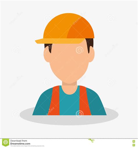 Worker Construction Avatar Icon Stock Vector Illustration Of Graphic