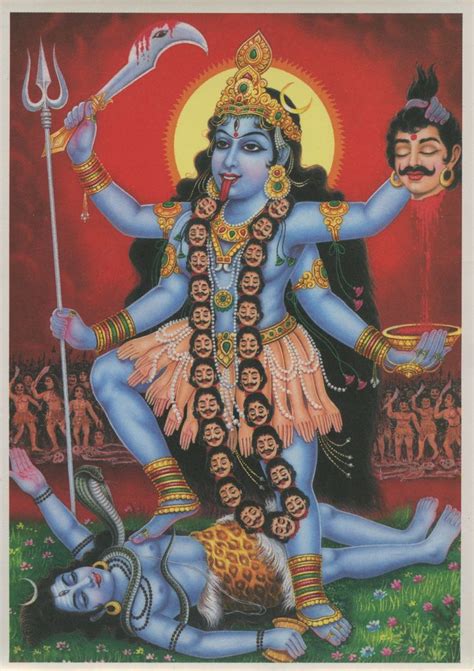 Kali Vintage Indian Hindu Devotional Print Etsy Kali Mata