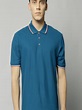 Buy Marks & Spencer Men Blue Solid Polo Collar T Shirt - Tshirts for ...