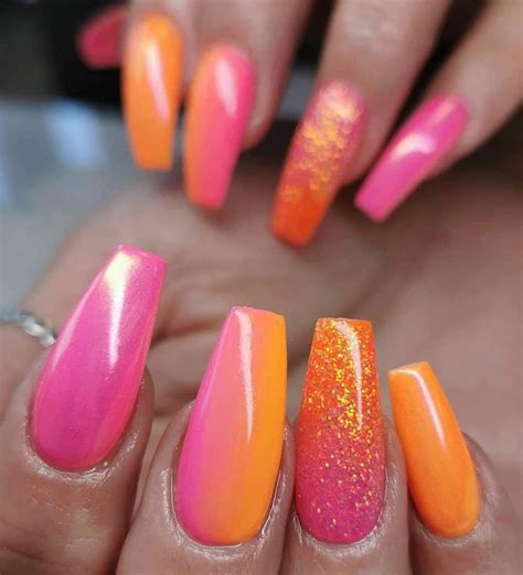 View 16 Neon Orange And Pink Ombre Nails Pointviralbox