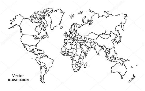 Hand Drawing World Map With Countries Stock Vector Image By ©cyriljumps