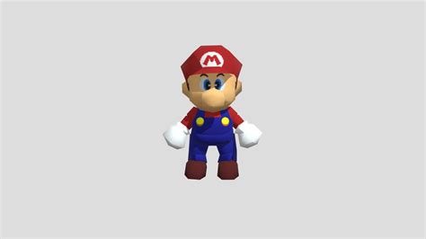 Super Mario 64 Mario Without Mustache 3d Model By Bioniclmao Bonc