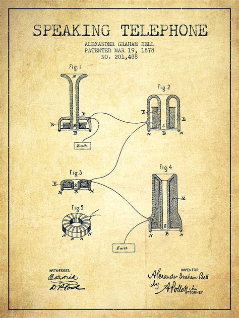Alexander Graham Bell Speaking Telephone Patent From 1878 Vint