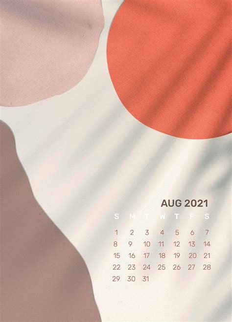 Download Premium Psd Image Of 2021 Calendar August Printable Template