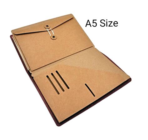 A5 Kraft File Folder With Envelope Insert For Travelers Etsy