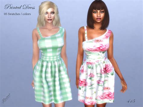 Printed Dress By Pizazz At Tsr Sims 4 Updates