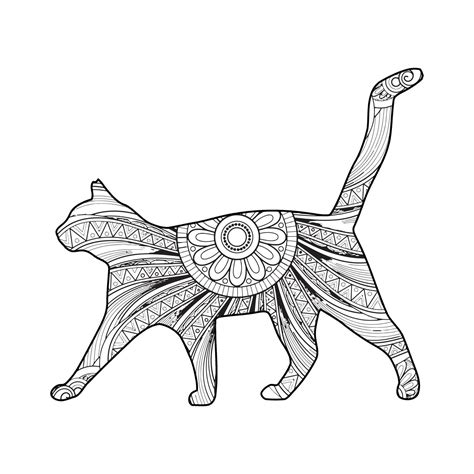 Mandala Cat Coloring Page For Kids 7848842 Vector Art At Vecteezy