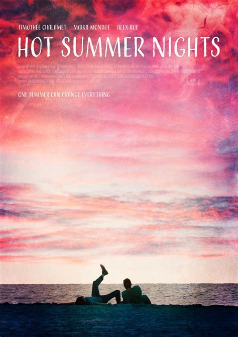The Movie Poster For Hot Summer Nights With Two People Laying On Their