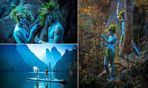 Avatar Fans Wed Naked In Area That Inspired The Film Daily Mail Online