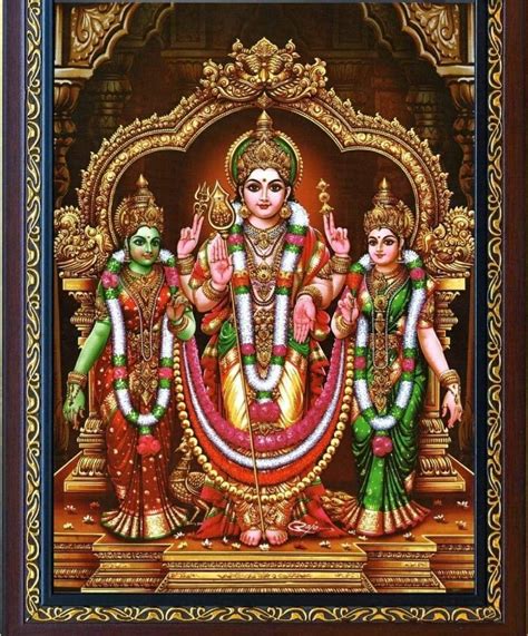 Lord Murugan With Devyani And Valli Poster Artofit