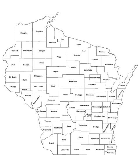 Wisconsin County Map With County Names Free Download