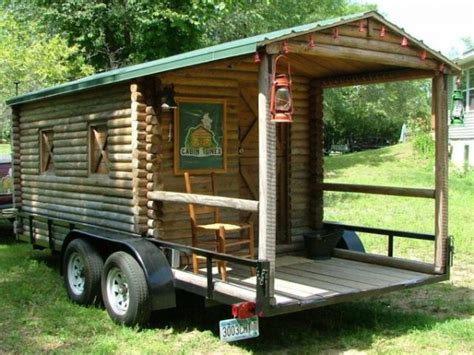 Log Cabin On Wheels With Covered Porch For 3500 Tiny House Pins