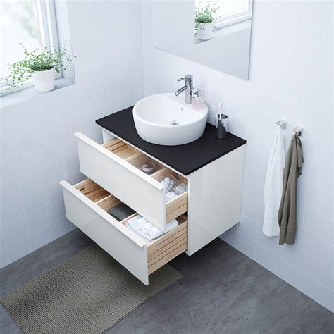 Browse our range of bathroom products and relax from easier days. IKEA - GODMORGON Bathroom vanity High gloss white in 2020 | Ikea bathroom vanity, Ikea bathroom ...
