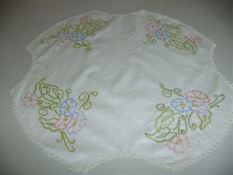 Vintage Swedish Hand Embroidered Tablecloth In Thin Cotton Etsy