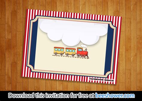 Free Printable Train Baby Shower Invitation Template Train Invitation