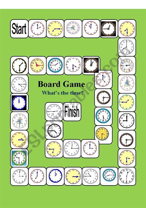 Whats The Time Boardgame English Esl Worksheets For Distance 0b7