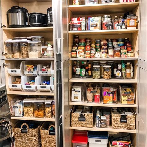 The Pantry Is Stocked With All Kinds Of Food
