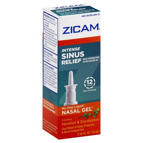 Zicam Sinus Relief Intense 050 Fl Oz 15 Ml Health And Wellness Medicine Cabinet Allergy