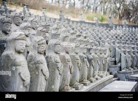 Statues Gwaneumsa Buddhist Temple Jeju Island South Korea Asia