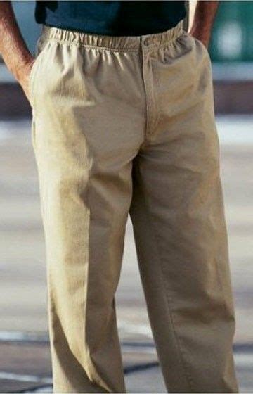 Falcon Bay Big Mens Full Elastic Waist Casual Twill Pant Pants Mens Elastic Waist Pants