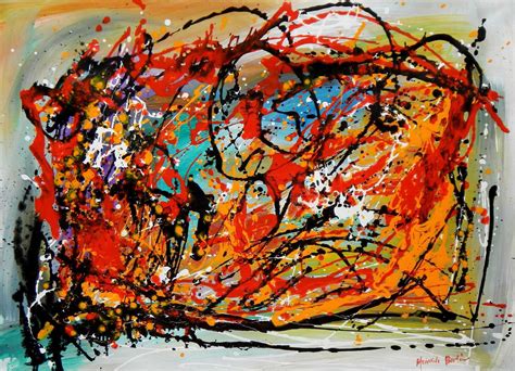 Abstract Pollock Style Study 32x44 Oil Painting Unique Arts Webshop