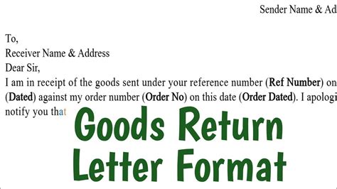 Goods Return Letter Format Material Return Letter Youtube