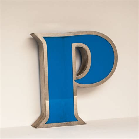 Reclaimed Blue Letter Light P Vintage Matters