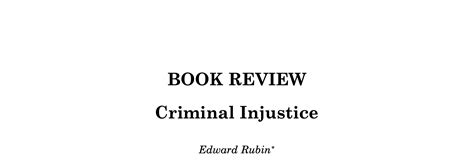 Criminal Injustice Vanderbilt Law Review Vanderbilt Law Review