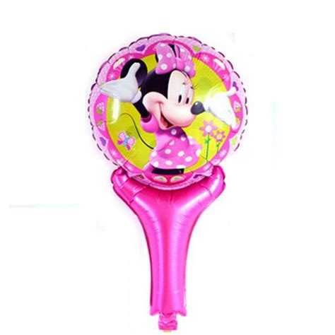 Lovely Minnie Cartoon Hand Held Foil Balloon Globos Minie And Mickey