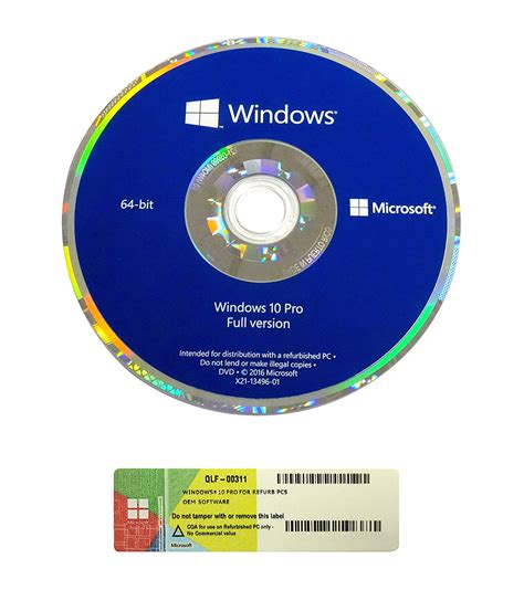 Windows 10 Pro 64 Bit System Disc Microsoft Software Trust Computer