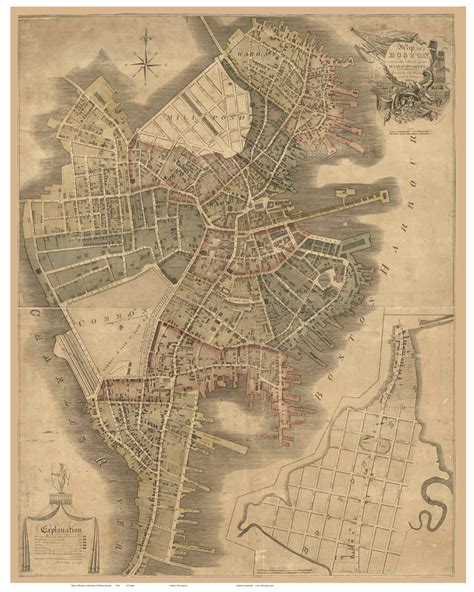 Old Map Boston Wayne Baisey