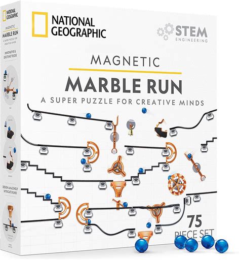 National Geographic Magnetic Marble Run 75 Piece Stem Building Set