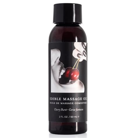 earthly body cherry flavoured natural edible massage oil 60ml sexyland