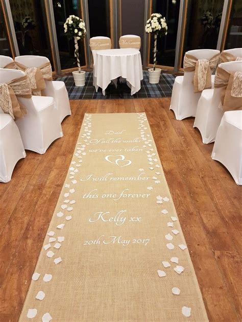 Personalised Hessian Aisle Runner Designed And Produced By In Scotland