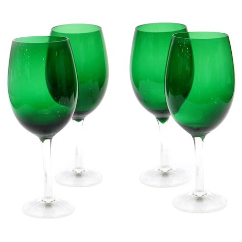 Certified International Glass Stemware Green White Wine Glasses Set Of 4 And Reviews Wayfair