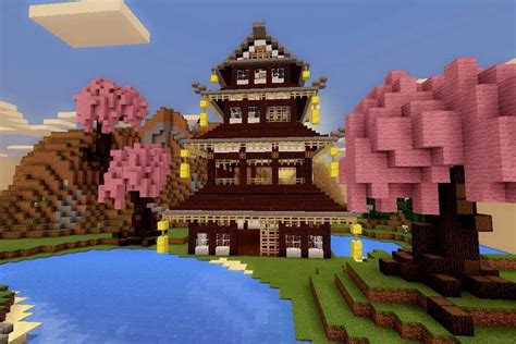 Minecraft Pe Build 4 Japanese Temple Minecraft Amino