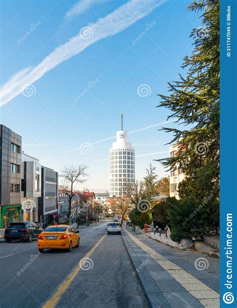 Ankara Turkey February 13 2021 Street Of Ankara And Sheraton Hotel