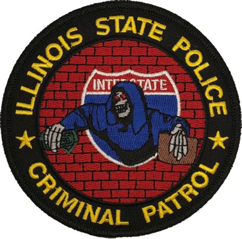 Illinois State Police Shoulder Patch Criminal Patrol Chicago Cop Shop