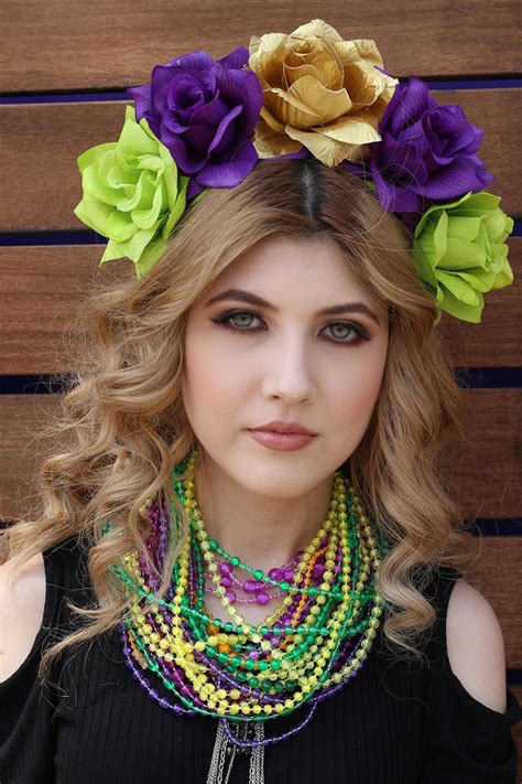 Mardi Gras Flower Crown Headband Headpiece New Orleans Queen Etsy