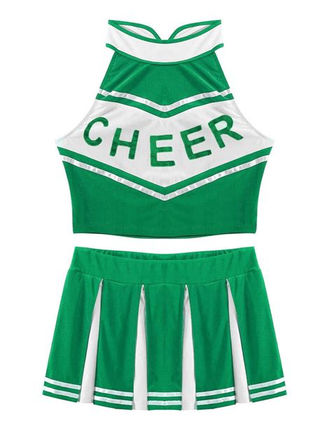 Green Cheerleader School Girl Uniform Costume