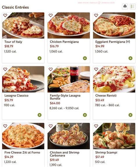 Our winning family starts with you! Online Menu of Olive Garden Italian Restaurant Restaurant ...