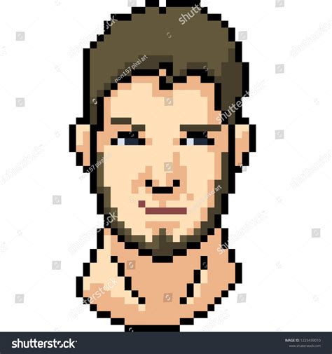 Vector Pixel Art Handsome Man Isolated Vector De Stock Libre De