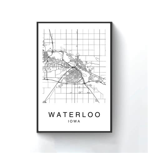 Waterloo Map Waterloo City Map Map Poster Map Print Waterloo Map