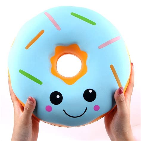 Jumbo Giant Donut Squishy Cute Super Soft Slow Rising Squishies Fruit Scented Squeeze Stress