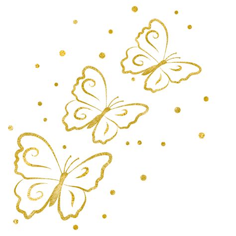 Gold Glitter Butterfly 34891231 Png
