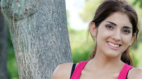 Smiling Pretty Latina Female Stock Image Image Of Hispanic Pretty