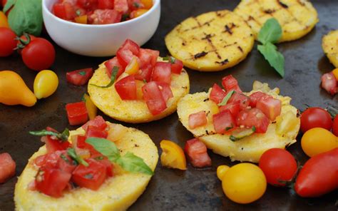 Heat the butter and olive oil in a large skillet over medium heat for two minutes. Polenta Bruschetta Vegan, Gluten-Free | Healthy vegan ...